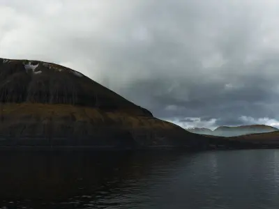 Landcape Icelandic Peaks Low-poly 3D model
