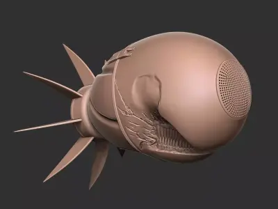 Sci-Fi Alien Helmet High Detail 3D print model