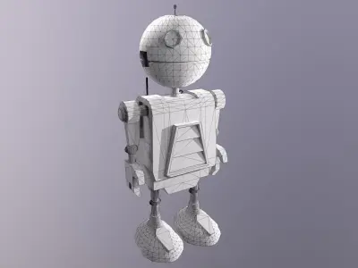 Sci-Fi Robot Low-poly 3D model