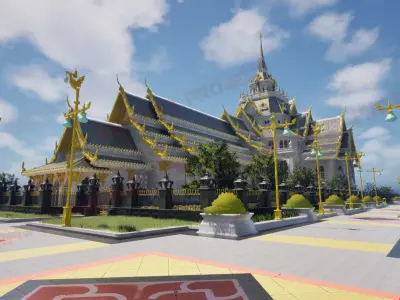 Ubosot of Wat Sothon Wararam Worawihan temple thai 3D model