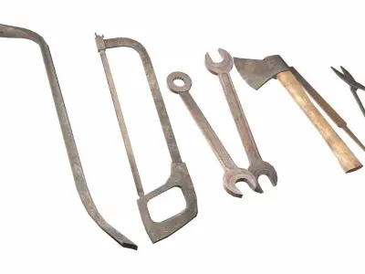 Raw dirty metall tool garage da1 Low-poly 3D model