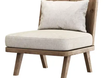 Alexa wooden chair  Low-poly 3D model