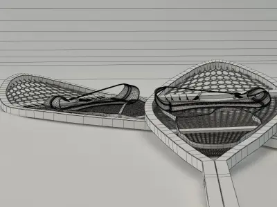 Snowshoes two wooden 3D model
