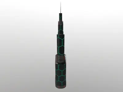 Cyberpunk City - Building 46 Low-poly 3D model