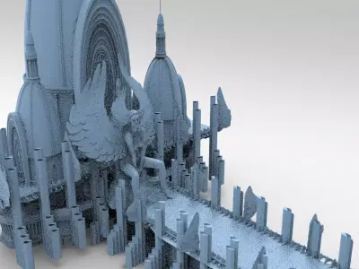 Sci Fi Steampunk Emperor Walkways City 1  3D model