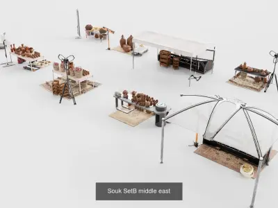 Ultimate souk semi scfi market 3D Model Pack