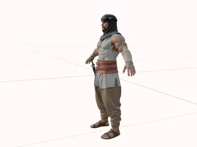 Legendary Muscular Warrior  Stylized 3D Character Low-poly 3D model