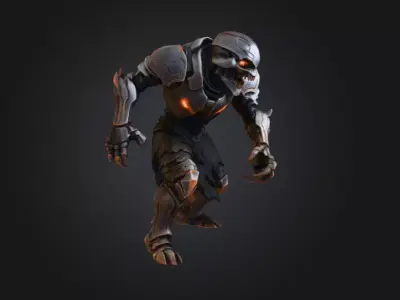 Crazy Armored Robotic Wraith Low-poly 3D model