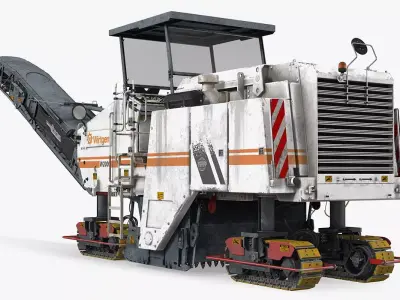 Dirty Asphalt Milling Machine Wirtgen 3D model