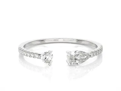 Light Minimalist Diamond Ring 3D print model