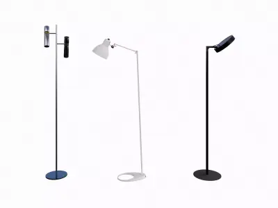 Minimalist Trio Floor Lamps 3D model