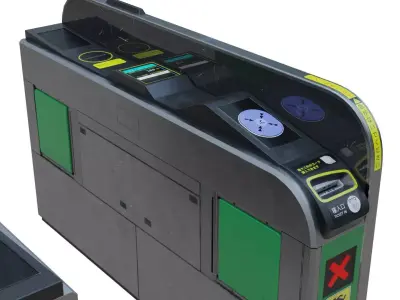 JapaneseSubwayTicketChecker Low-poly 3D model