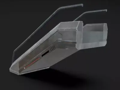 SciFi Stairs Low-poly 3D model