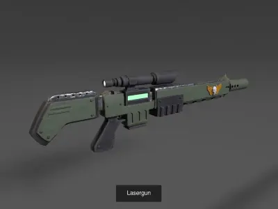 Set of sci fi weapons gameready 3D Model Pack