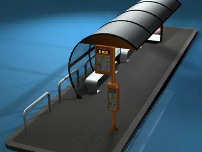 Bus stop collection 3D model