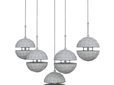 HANGING LAMP SPIRIDON 5 LIGHT 3d model Low-poly 3D model
