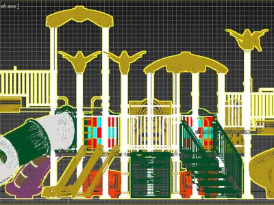 High detailed 3D model playGround kindergarten set  3D model Low-poly 3D model