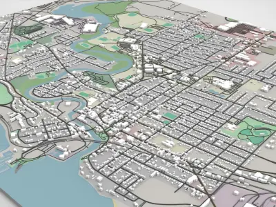 Cityscape Plattsburgh Clinton County New York United States 3D model