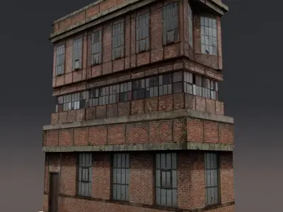 Factory Low poly Building 3d Model 3D model