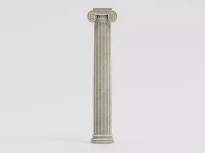 Ionic Column V2 - Old Volute Classical Pillar 3D model
