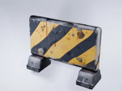 Concrete Barrier - Low Poly Urban Prop 3D model