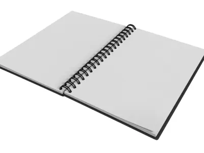 Open Notebook Stationery Journal Low-poly 3D model