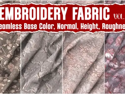 Embroidery Fabric VOL01 4K Seamless PBR Textures Texture