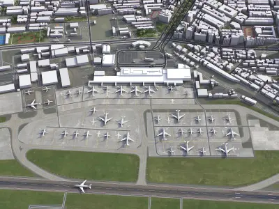 Taipei - Songshan Airport - TSA Low-poly 3D model