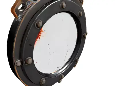 Rustic Metal Porthole Window Low-poly 3D model