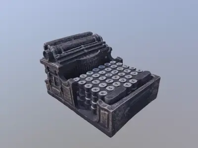 Typewriter Coaster Holder 3D model