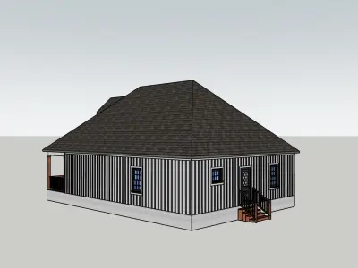 Cute 3-Bed Southern Cottage Home 3D Model 3D model