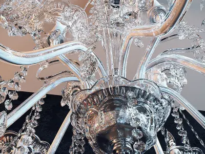 Chandelier with crystals hanging from it 3D model order