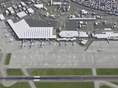 Kolkata Airport Low-poly 3D model