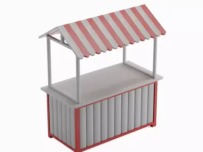Food Stand 02 Low-poly 3D model