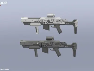 Scifi Battle gun Low-poly 3D model