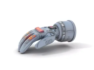 Futuristic Robotic Glove Model Pack with LED Lights Low-poly 3D model