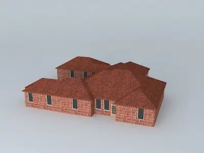 Brick Ranch House Interior Free 3D model
