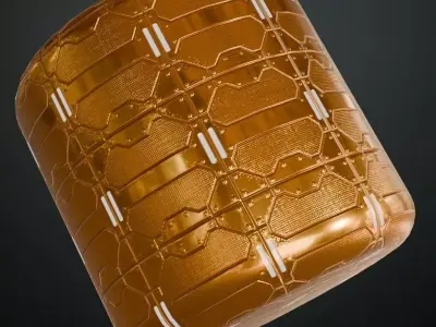 Orange Sci-Fi Floor PBR Seamless Texture