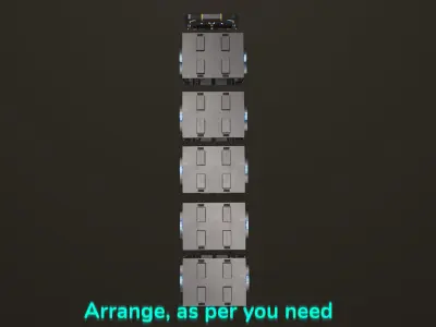 Sci-Fi Corridor 01 All PBR Unity UE Textures Included Low-poly 3D model