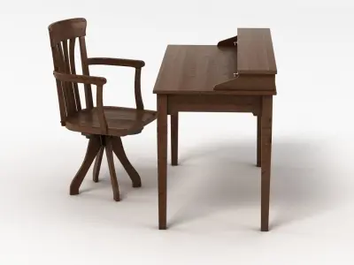 Bureau With Chair 3D model