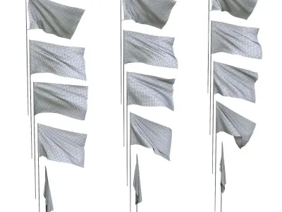 Flags of different countries 15 items 48 maps 3D model