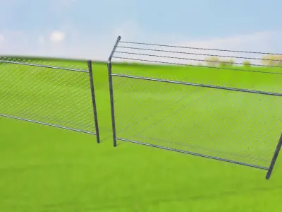 Netting Mesh Fence Kit Low Poly  Low-poly 3D model