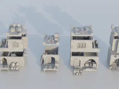Desert Baazar District  Tabletop Terrain 28 mm 3D print model