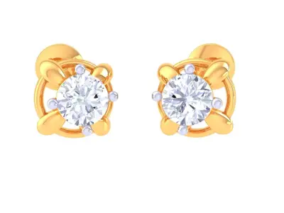 Solitaire Super Light Weight Earring Pendant Set 3D print model