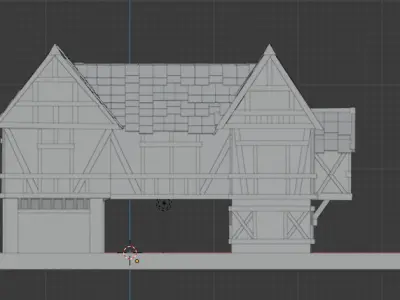 Medieval  house  Low-poly 3D model
