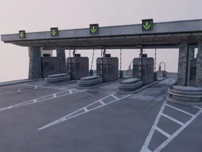 Du Mont-Blanc Toll Booth Low-poly 3D model