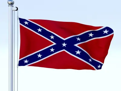 Animated Confederate Flag Low-poly 3D model