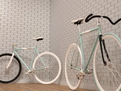 Fixie Bikes - Vintage Bikes Low-poly 3D model