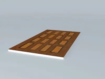 Wooden door 3D model 10