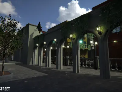 Venice street - modular city Low-poly 3D model